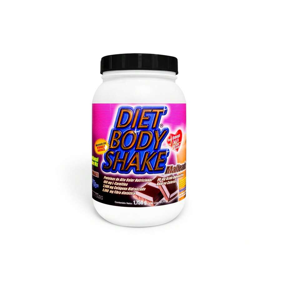 F&NT DIET BODY SHAKE 1750 G, CONTROL Y REDUCCIÓN - ADICIONADO CON OMEGA 3, 6, 9 ACIDOS GRASOS, PROTEINAS DE ALTO VALOR NUTRICIONAL, L-CARNITINA, COLÁGENO HIDROLIZADO, FIBRA DIETETICA, ACIDO HIDROXICÍTRICO, BAJO EN CALORIAS. SUPLEMENTO ALIMENTICIO PARA PREPARAR COMO MALTEADA DIETETICA Y PARA EL CONTROL DE PESO. - Chocolate - Ver 1