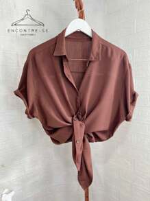 Basic Casual Plain Casual Unisex Blouse Shirt Fashion Blogger Summer Oversized Shirt Women's Beach Cover-Up