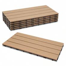 Cecaylie 6-30 Pcs. WPC Tiles Terrace Tiles Click Tiles Floor Tiles Wood Look 30x60cm Teak