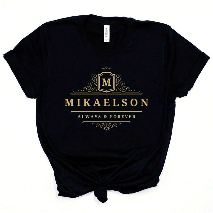 Vampire Diaries T-Shirt Mikaelson Always And Forever Shirt Original Vampires Mystic Falls Tee Salvatore Brothers Shirts Fans Top - Black - View 1