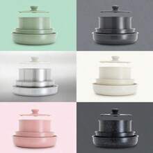 GreenLife Click - Juego de utensilios de cocina antiadherentes de cerámica de 10 piezas, mango desmontable, apilable que ahorra espacio, ollas y sartenes no tóxicas sin PFAS, apto para inducción y - 1 - Ver 8