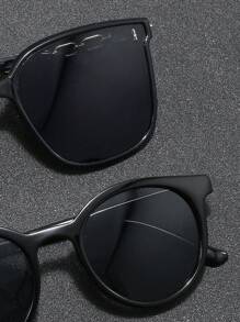 2 副男女通用黑色时尚街头风格眼镜，适合日常佩戴 - 彩色 - 查看 4