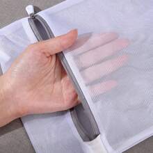 1/4/8pcs Grey Zipper Closure Mesh Laundry Bags, Thick Washing Bags, Different Sizes Mesh Laundry Protection Bags, Clothing Protection, Laundry Room Accessories, Wash Bags,Spring,Minimalist,Summer Tops - Grey - View 4