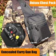 1 Men's Concealed Carry Crossbody Bag, Pistol Chest Bag, Shoulder Backpack Black