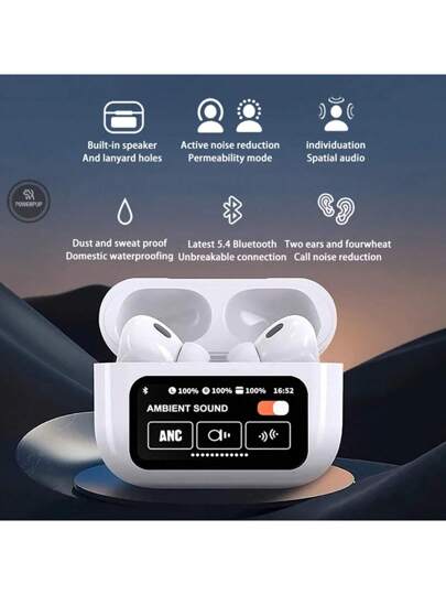 Imagem do produto NOVA A9 Pro Touch Screen ANC Fones De Ouvido Sem Fio TWS Ruído Cancelando O Fone Bluetooth 5.3 Suporte APP A9Pro na loja Shein