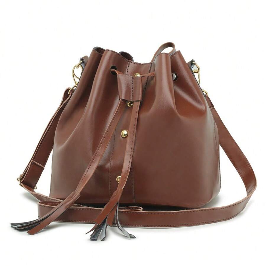 Women's Crossbody Bag With Regular Strap - Camel - View 1