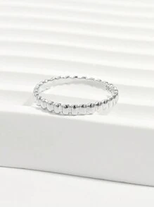 Vaerine 1pc Elegant Fashionable Refined Minimalist 925 Sterling Silver Geometric Design Ring, Gift For Women For Date, Party, Event