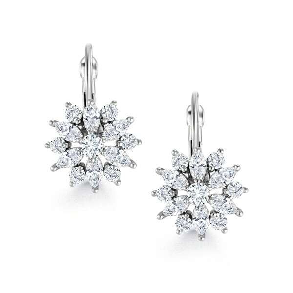 1 Pair Wedding Flower Design Earrings