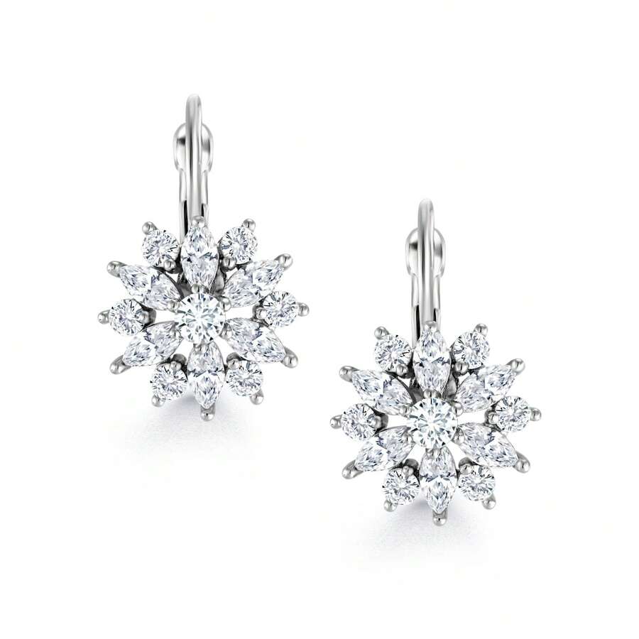 1 Pair Wedding Flower Design Earrings