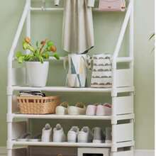 现代简约独立式衣帽架，衣服帽子鞋子收纳架，适用于客厅卧室 - 彩色 - 查看 12