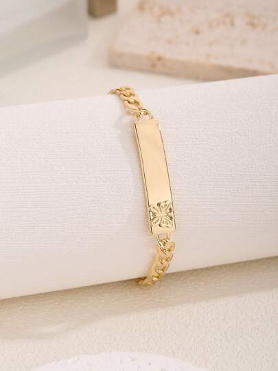 1pc Fashion 1:1 Chain Bracelet, Glitter Butterfly Design, Suitable For Women's Daily Wear, Festivals, Gift For Friends & Girlfriends