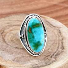 Vintage Spoon Ring - Fashionable Silver Plating With Vibrant Turquoise Inlay - Intricate Retro Floral Carving For Unisex Style - Perfect Accessory For Daily Wear Or Glamorous Parties