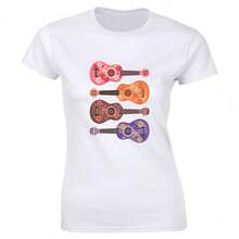 Floral Ukeleles Women's T-Shirt Cute Musician Hawaii Lover Tee