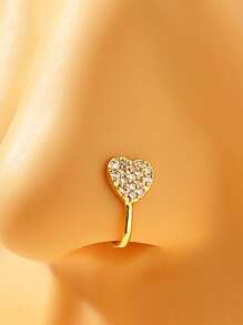 Wis 1 件时尚、迷人、优雅的狗爪、星形、心形铜镶嵌锆石鼻环/夹。假穿孔设计，无需打孔，适合女性日常佩戴、身体首饰、送给朋友的礼物 - 金 - 查看 11