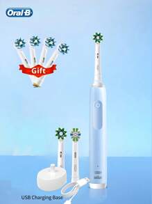 Cepillo de dientes eléctrico recargable Oral-B Pro4 (Pro Ultra), cabezal pequeño redondo, cepillo de dientes oscilante rotatorio, cuidado oral, regalo para novio/novia - Multicolor - Ver 12