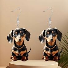 女士腊肠犬吊坠耳环，迷人轻质亚克力耳环适合万圣节、感恩节、圣诞节、情人节、周年纪念日、日常佩戴、派对、节日、多功能、妈妈、母亲、母亲节、礼物