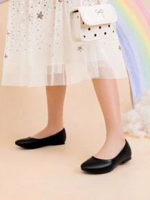 Girl'S Slip-On Mari Jane Ballerina Flat Shoes Back To School Shoes,Girls Fashionable Flat Shoes, Soft Sole Princess Shoes For Kids Students' Daily/Stage/Wedding/Dance Wear - Đen và trắng - Xem 3