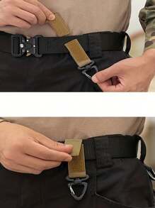Men's Waist Accessories Outdoor Camping Belt Gear Clip Nylon Key Ring Holder Outdoor Hiking Hook Buckle Utility Hanger Compatible