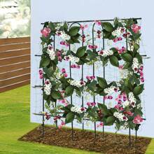 Gartenbogen, Gartenspalier für Kletterpflanzen, Kletterspalier mit Netz, Metallspalier für Gemüse, Obst und Blumen