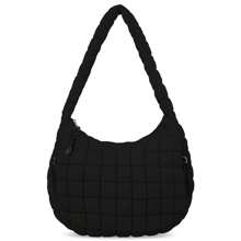 Oversized Ruched Bag Quilted Pattern Minimalist,Solid Color Pleated Puffy Cloud Shoulder Bag, Fashionable And Practical For Women, Simple And Large-Capacity,Can Be Worn Crossbody, Zip Closure