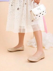 Girl'S Slip-On Mari Jane Ballerina Flat Shoes Back To School Shoes,Girls Fashionable Flat Shoes, Soft Sole Princess Shoes For Kids Students' Daily/Stage/Wedding/Dance Wear - Vàng - Xem 3
