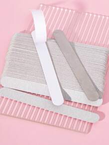 50 stuks, 100/180/240 grit vervangbare nagelvijlset, elliptische nagelvijlen, herbruikbare roestvrijstalen basisbordvijlen voor nagels, voor manicure