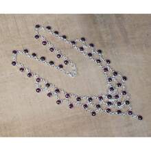 Rainbow Moonstone 925 Sterling Silver Multi Gemstone Designer Necklace ~ Queens Necklace ~ Wedding Jewelry ~ Party Wear Necklace - 石榴石 - 查看 4