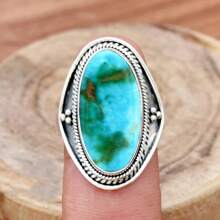 Vintage Spoon Ring - Fashionable Silver Plating With Vibrant Turquoise Inlay - Intricate Retro Floral Carving For Unisex Style - Perfect Accessory For Daily Wear Or Glamorous Parties