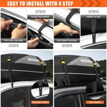 Bolsa de carga impermeable para techo de coche, 566 litros, portaequipajes de techo de coche con cierres recubiertos, incluye alfombrilla antideslizante, para coches con o sin portaequipajes - 15 pies cúbicos - Ver 5