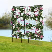 Gartenbogen, Gartenspalier für Kletterpflanzen, Kletterspalier mit Netz, Metallspalier für Gemüse, Obst und Blumen