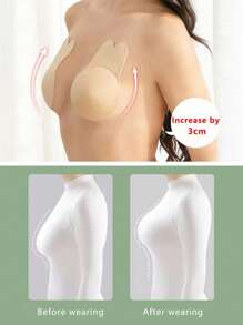 2 Stücke wiederverwendbare Kaninchen-Ohr Silikon unsichtbare Brust-Klebestreifen, Brust-Blüten Lift-Tape BH für Sport & Push-Ups
