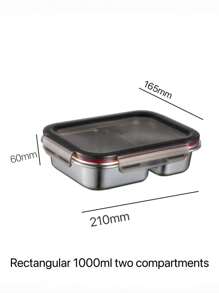 304 Stainless Steel Food Storage Container, Airtight Seal, Portable, Suitable For Refrigerator & Microwave Heating, & - Rectangle - View 9