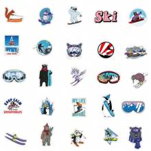 50 Ski Graffiti-stickers, te gebruiken voor bagage, motorfietsen, koffers, notitieboekdecoratie, doe-het-zelf-knutselwerkjes, multifunctionele stickers, kinderen, tieners, volwassenen, waterflessen, skateboardstickers