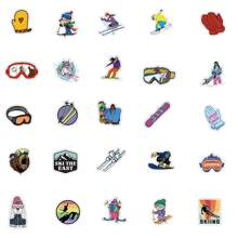 50 Ski Graffiti-stickers, te gebruiken voor bagage, motorfietsen, koffers, notitieboekdecoratie, doe-het-zelf-knutselwerkjes, multifunctionele stickers, kinderen, tieners, volwassenen, waterflessen, skateboardstickers