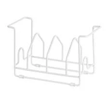 Escurridor de platos de metal Escurridor sobre el fregadero Rejilla para cubrir platos Rejilla para escurrir platos Rejilla para platos de hierro Vaso para platos Bandeja de secado Cesta de drenaje - Blanco - Ver 1