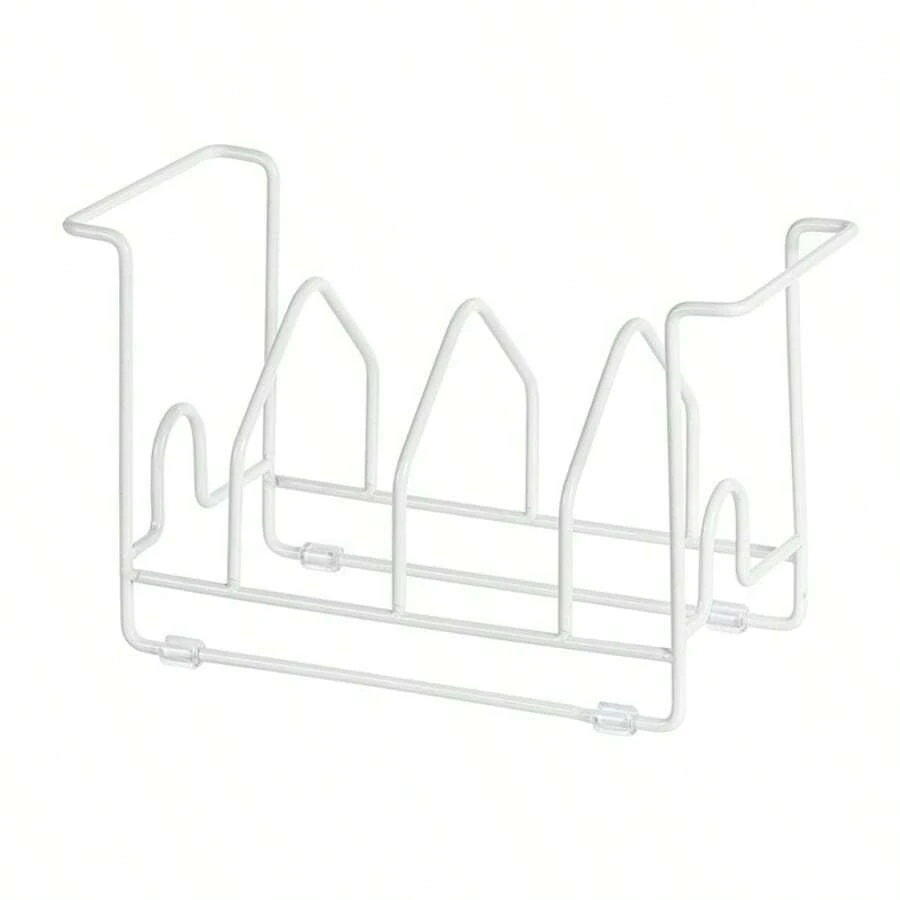 Escurridor de platos de metal Escurridor sobre el fregadero Rejilla para cubrir platos Rejilla para escurrir platos Rejilla para platos de hierro Vaso para platos Bandeja de secado Cesta de drenaje - Blanco - Ver 1