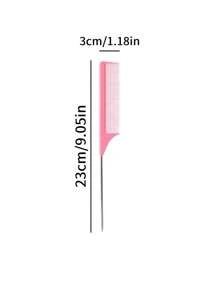鼠尾，梳子钢针鼠尾碳纤维耐热梳理梳配不锈钢针尾，鼠尾提拉梳，适用于美发沙龙或家庭用品的造型梳 - 彩色 - 查看 2