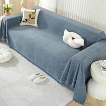 Chenille Couch Cover For Sectional Sofa L Shape Slipcover Armrest Backrest Futon Couch Cover For Dog Cat Pet Furniture Protector With Tassel Washable Couch Cover For Sofa Cover Seat Couch Covers L Shape Sofa Slipcover - 霧霾藍 - 查看 9