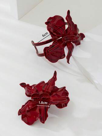 1 set Burgundy smycken bukett Smyckesset för kvinnor, moderingar & armband för fest eller streetwear