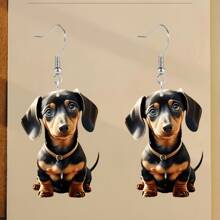 女士腊肠犬吊坠耳环，迷人轻质亚克力耳环适合万圣节、感恩节、圣诞节、情人节、周年纪念日、日常佩戴、派对、节日、多功能、妈妈、母亲、母亲节、礼物