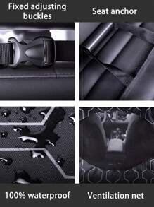 1pc Oxford Fabric Pet Car Seat Cushion, Waterproof Anti-Scratch With Printed Pattern & Mesh, Suitable For Pet Traveling And Vacation - Multicolor - View 7