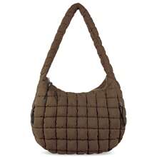 Oversized Ruched Bag Quilted Pattern Minimalist,Solid Color Pleated Puffy Cloud Shoulder Bag, Fashionable And Practical For Women, Simple And Large-Capacity,Can Be Worn Crossbody, Zip Closure