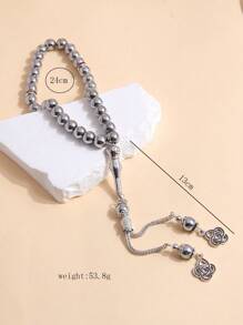 1 件复古 Tasbih 风格 33 颗珠子手链，优雅男士串珠手链，念珠礼物 - 均碼 - 查看 3