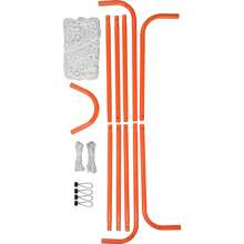 Lacrosse Goal, Hockey And Lacrosse Goal Backstop With Extended Coverage, Lacrosse Net, Steel Frame Or  Fiberglass Backyard Lacrosse Training Equipment, Portable Lacrosse Goal With Carry Bag, Quick & Easy Setup Collegiate Goal, Perfect For Youth Adult Training, Orange - Steel, 6*6 Feet, Splicing - View 8