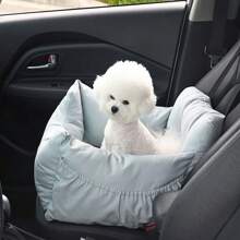Pet Dog Car Seat For Small Medium Dogs And Cats, Ultra-Soft Pet Travel Booster Seat With Seat Belts, Towing Ropes And Storage Pockets, Anti-Collapse Design