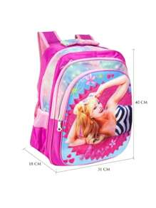 Girl's Backpack, 3-Piece Backpack Set With LED Light, Includes Lunch Box And Pencil Case, Girl's Backpack Models To Choose From, Cartoon Models - Rusty Rose - View 6