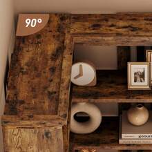 Farmhouse Bookshelf Corner Bookcase 72.8" Large Bookcase Wood Bookshelf Tall L Shaped Bookshelf 5 Tier Corner Shelf Display Rack Etagere Shelf Storage For Office Bedroom - 棕色 - 查看 9