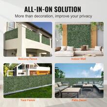Ivy Privacy Fence, 59 X 98/39 X 98/96 X 72/24x16 Inch Artificial Green Wall Screen, Greenery Ivy Fence With Strengthened Joint, Faux Hedges Vine Leaf Decoration For Outdoor Garden, Yard, Balcony, Patio Decor. - 96 x 72 inch - 查看 6