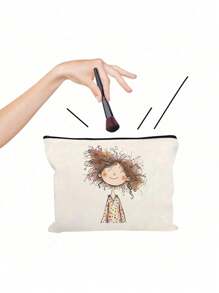 休闲 Y2k 风格化妆包，带拉链开合，便携式洗手洗漱用品收纳袋，圣诞女孩礼物，邮递员必备品，给姐妹、女朋友、女儿的圣诞礼物，新年礼物化妆品收纳袋女士配饰旅行用品化妆包学校用品化妆包节日必备品化妆包袋节日冬季豹纹腊肠犬女士礼物 - 彩色 - 查看 5