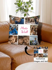 1 件定制双面枕套 - 可印照片或文字，柔软针织涤纶面料，可机洗，拉链封口 - 非常适合客厅或卧室装饰，也适合母亲节、父亲节、圣诞节、复活节、新年、情人节、婚礼、感恩节、教师节等场合，以及作为送给家人、朋友和自己的礼物。 - 彩色 - 查看 11